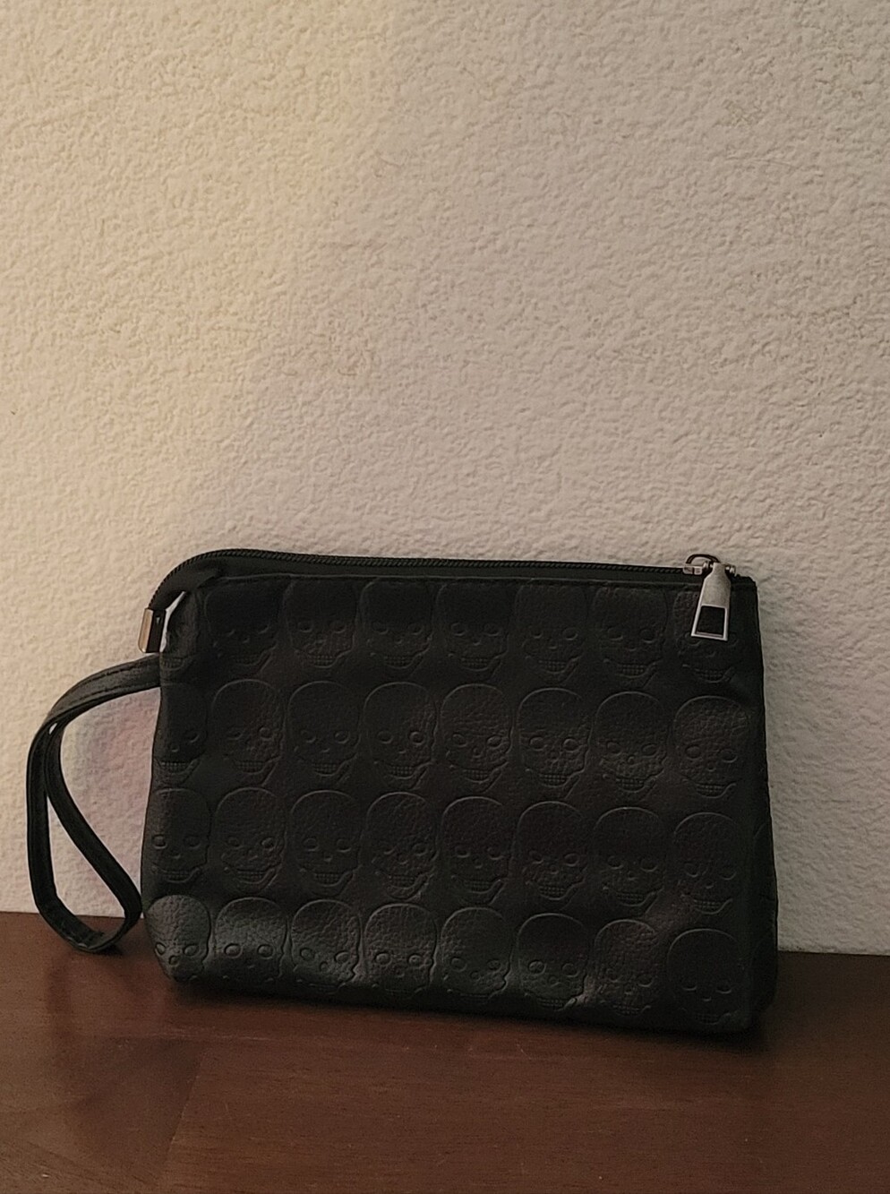 Black Embossed Skull Wristlet Clutch - Women Bags
